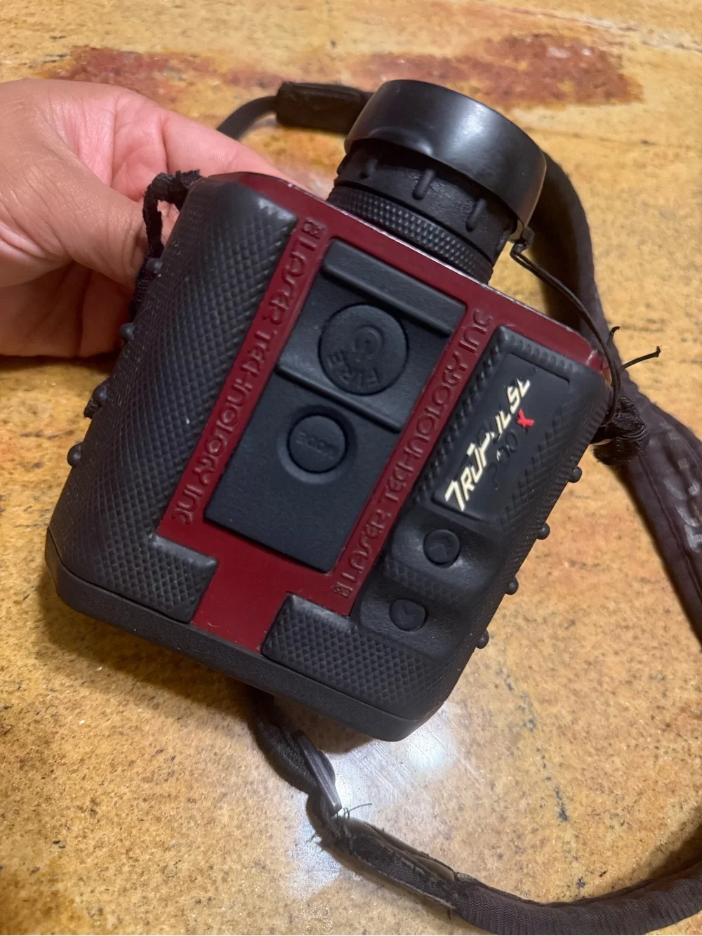 Pulse Trupulse 200X Laser Rangefinder - Black and Burgundy